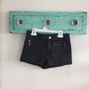 Black Faux Leather Shorts